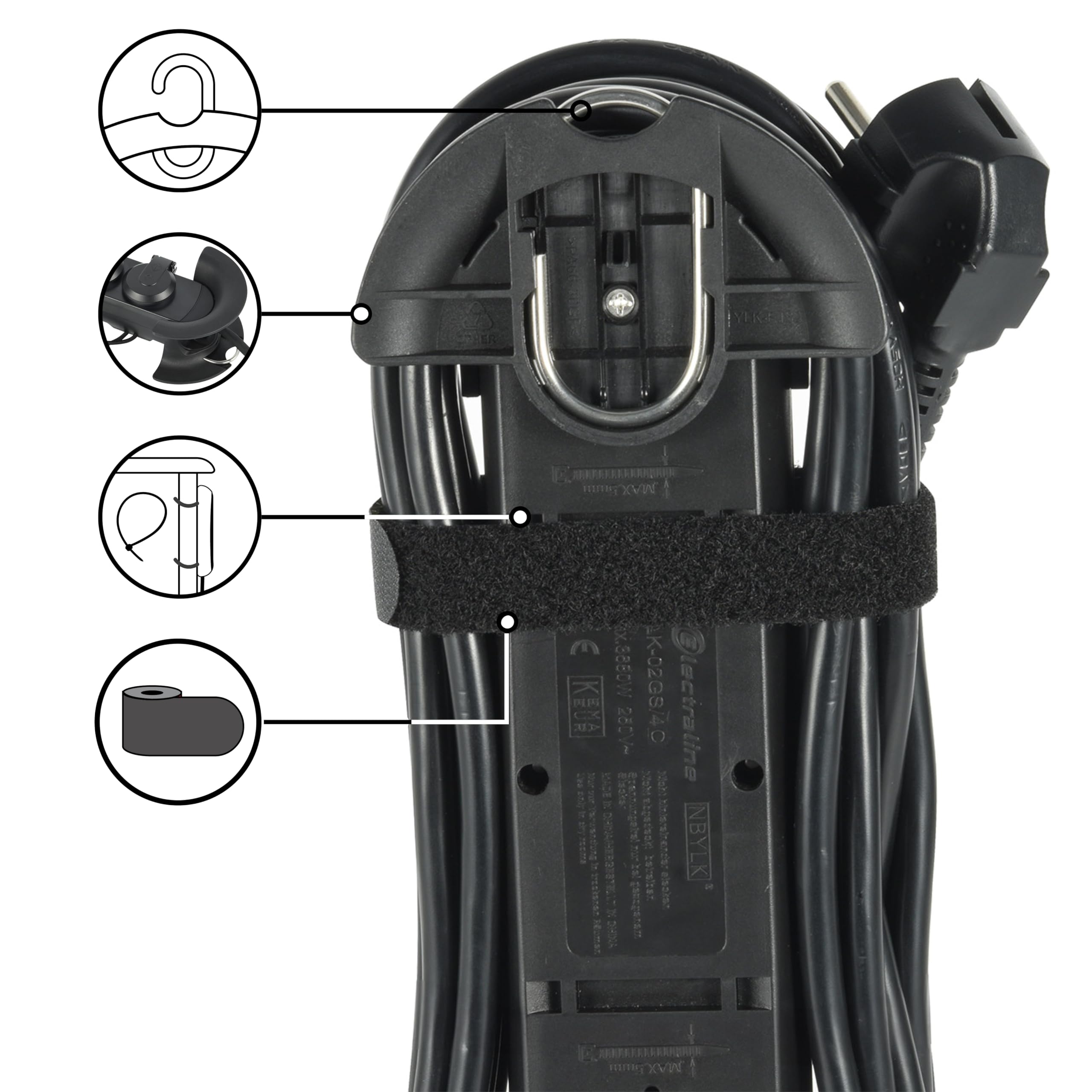 32057 Bloc Multiprises 4 Prises Françaises Avec Enrouleur