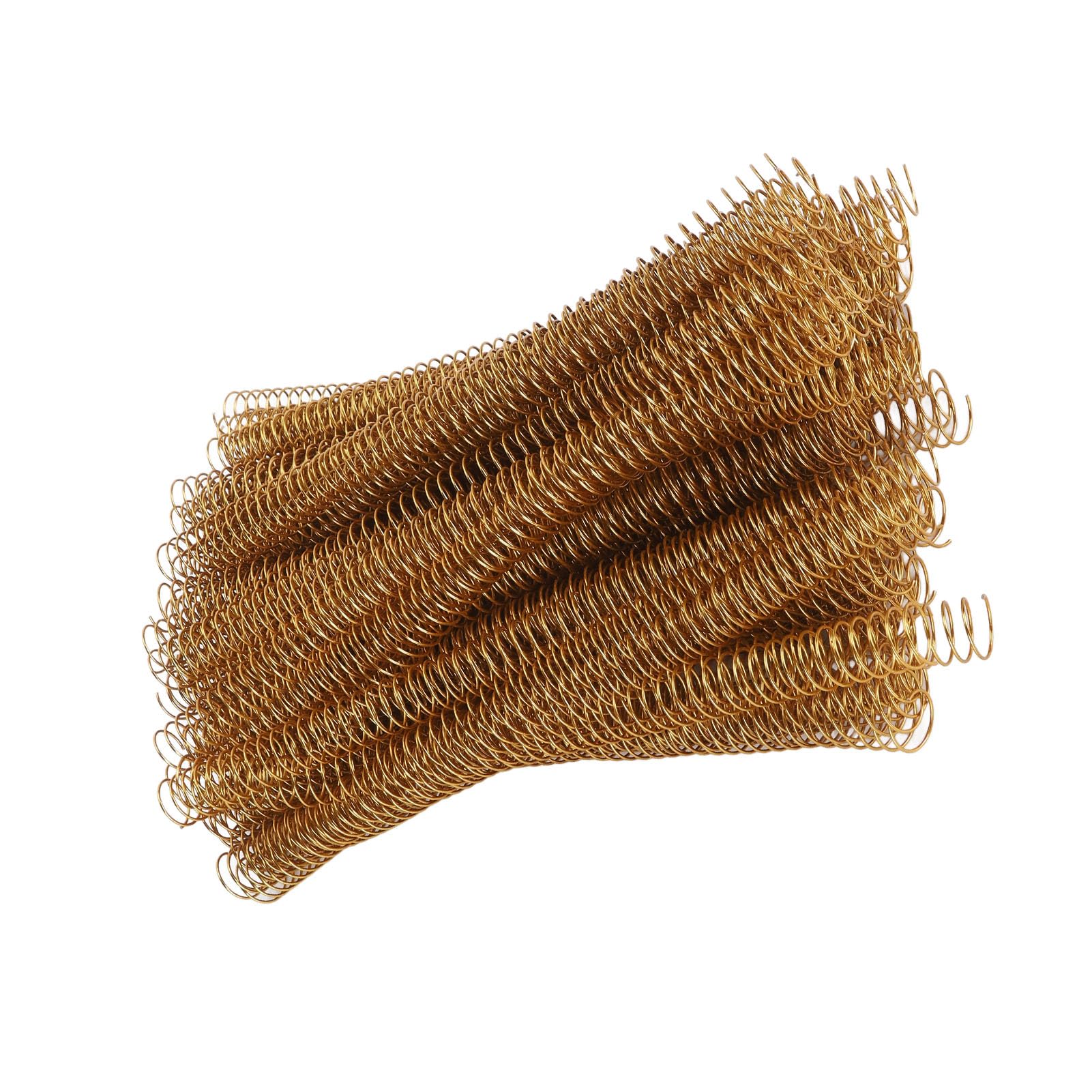 Set di bobine per rilegatura a spirale con finitura dorata, dorso da 19 mm di diametro - passo da 4 a 1, 48 anelli - 100 pezzi, capacità di 170 fogli per documenti in formato A4 e (Oro)