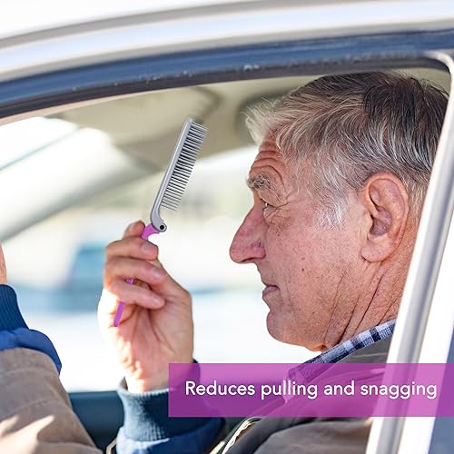 Miniatura 7 de Allegro Combs ScalpCaress cepillo desenredante mini cepillo plegable para mujeres y niños, ideal para cabello rizado, cerdas suaves. Cepillo apto