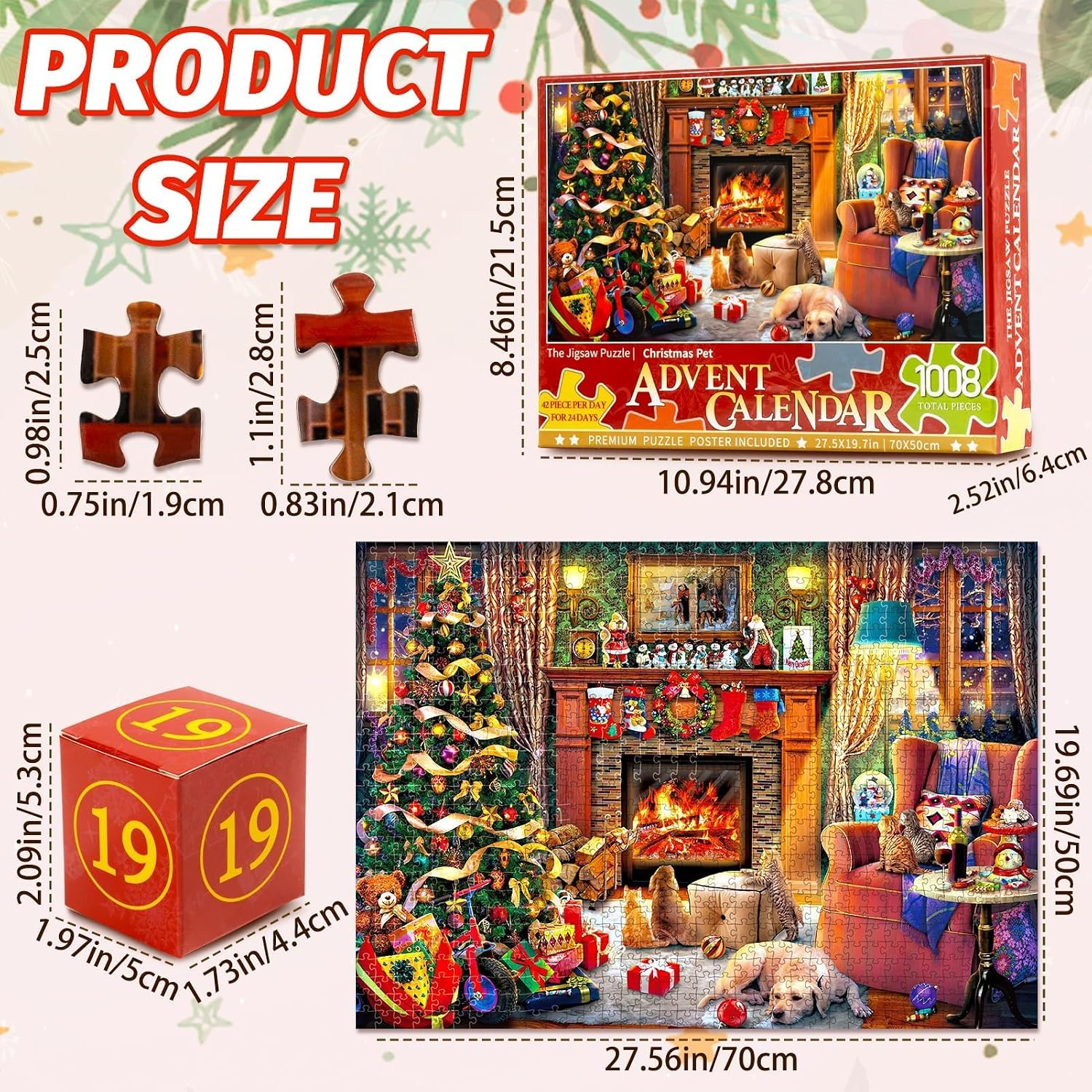 Calendario Dell'Avvento 2024 Puzzle Da 1008 Pezzi – Presepe Di Natale 50x70 Cm Per Adulti