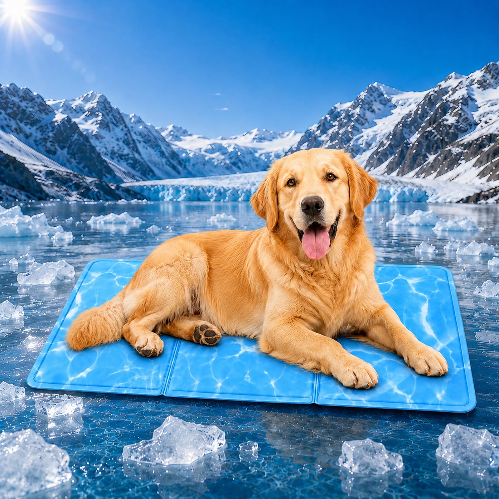 Tappetino Refrigerante Cane 80 x 120 cm, Materassino Fresco per Cani e Gatti in Oxford 300D e PVC, Pieghevole e Resistente all’Acqua per Casa, Auto e Cuccia