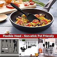 Vista 6 de P&P CHEF - Juego de 7 espátulas de silicona resistentes al calor, juego de utensilios de cocina para cocina antiadherente, mezcla de hornear, diseño