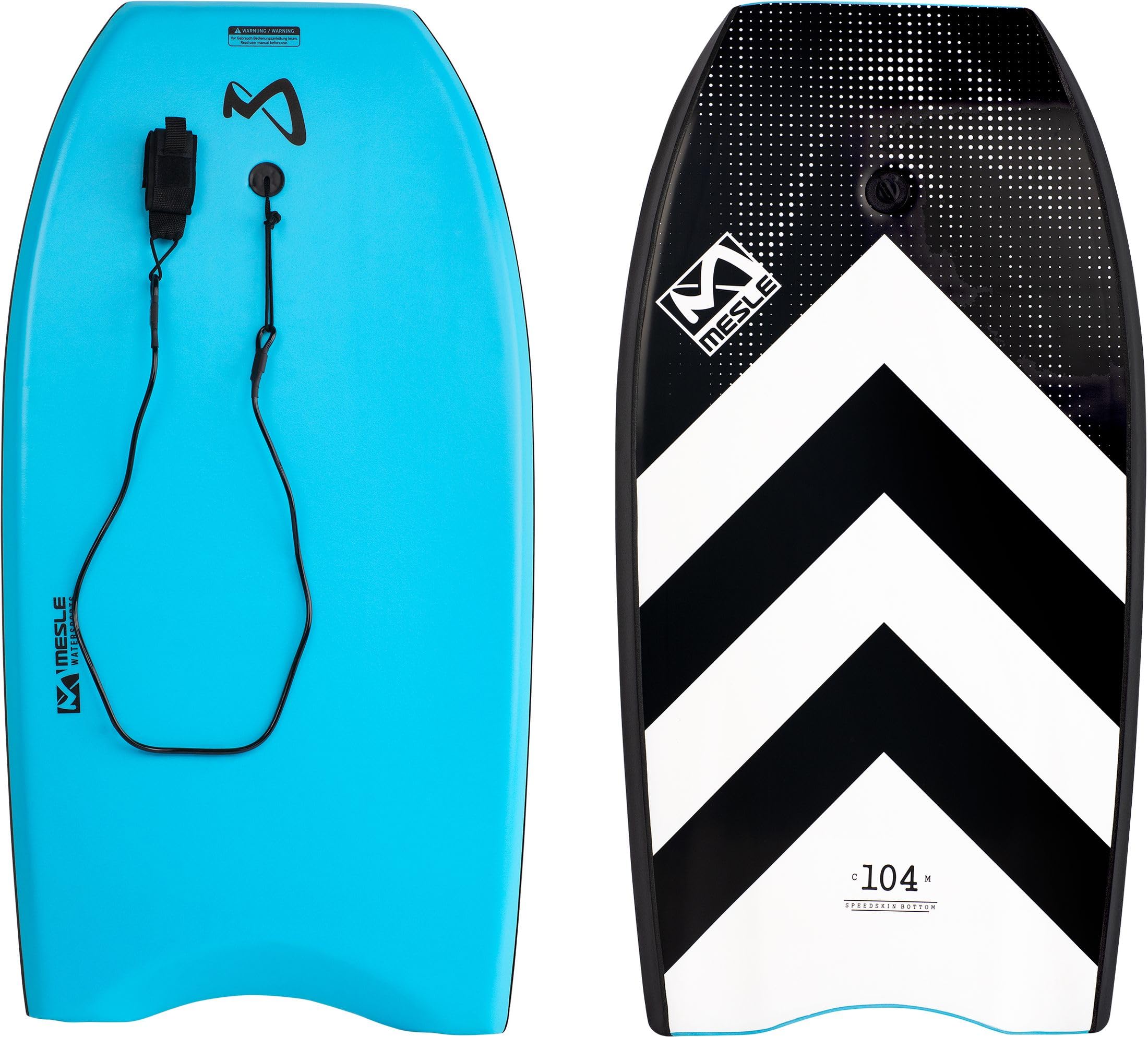 Mesle Bodyboard Speed Skin, para niños y Adultos de hasta 100 kg, Gran Tabla para Surf y Surf de Playa, para Principiantes y surfistas experimentados.