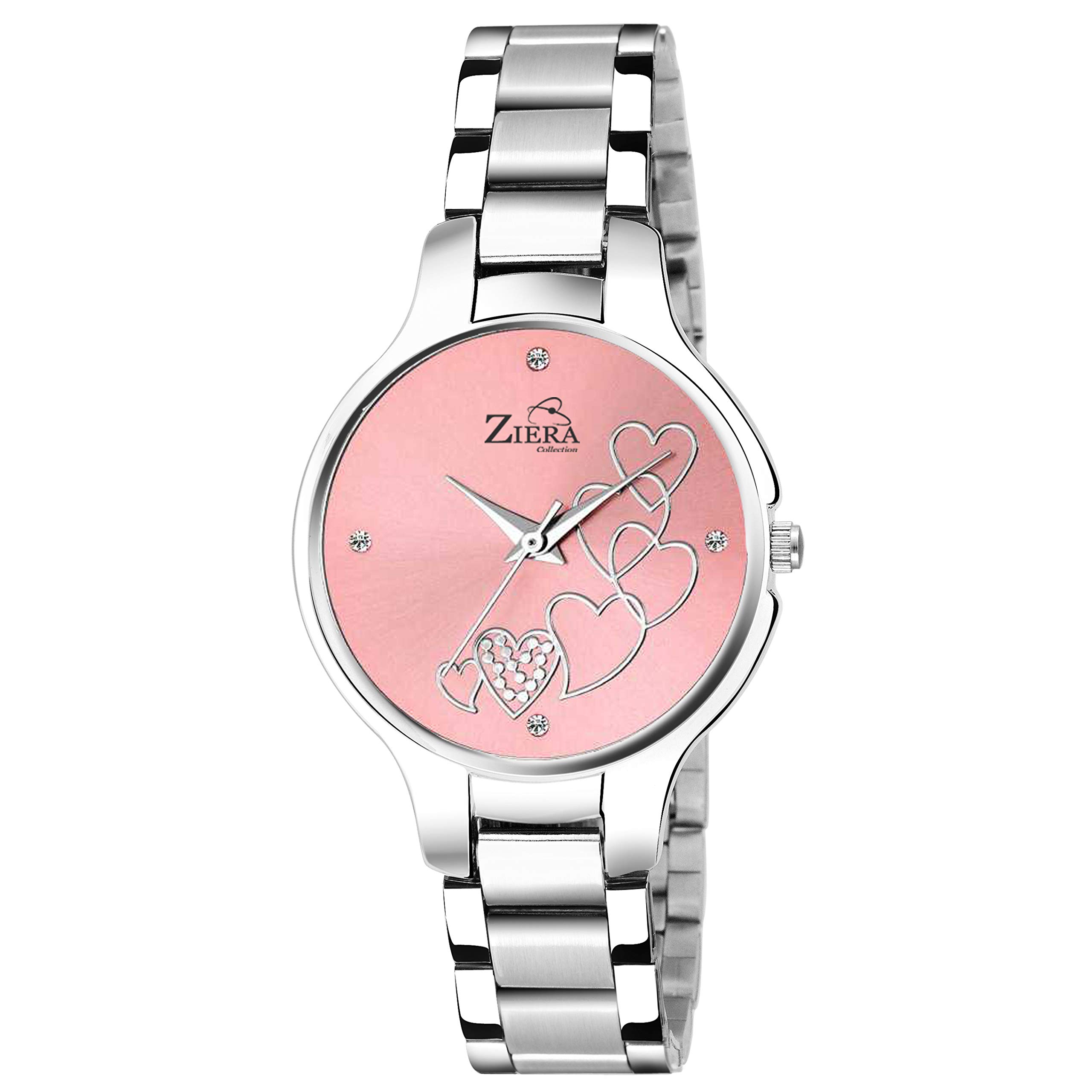 ZIERA Analogue Womens Watch (Pink Dial Silver Colored Strap) (B081WS5VGD) Amazon Price History, Amazon Price Tracker