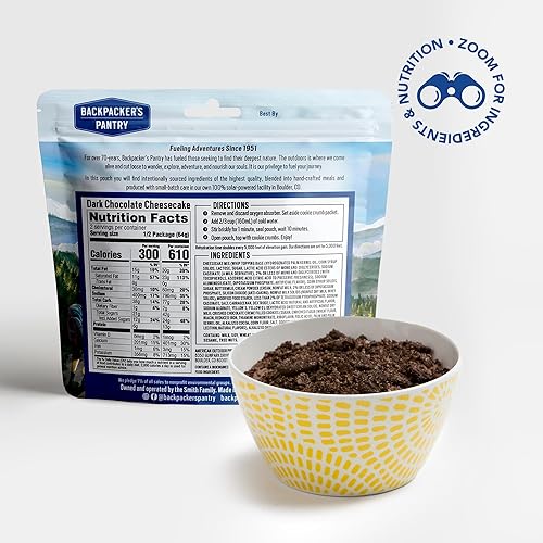 Miniatura 2 de Backpacker's Pantry Mezcla de tarta de queso de chocolate negro  Alimentos liofilizados para mochileros y campamento  Alimentos de emergencia
