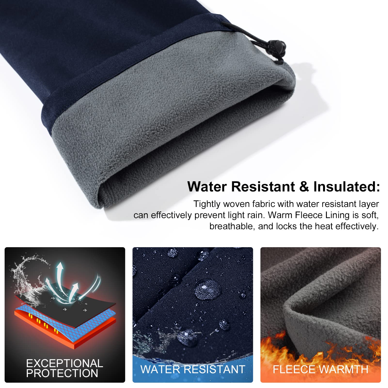 MOCOLY Pantaloni Trekking Invernali Uomo Pantaloni Sci Alpinismo Felpati Termico Pantalone Neve Caldi Pantaloni Cargo Imbottiti Invernale Antistrappo per Caccia Montagna Snowboard MTB Golf Lavoro