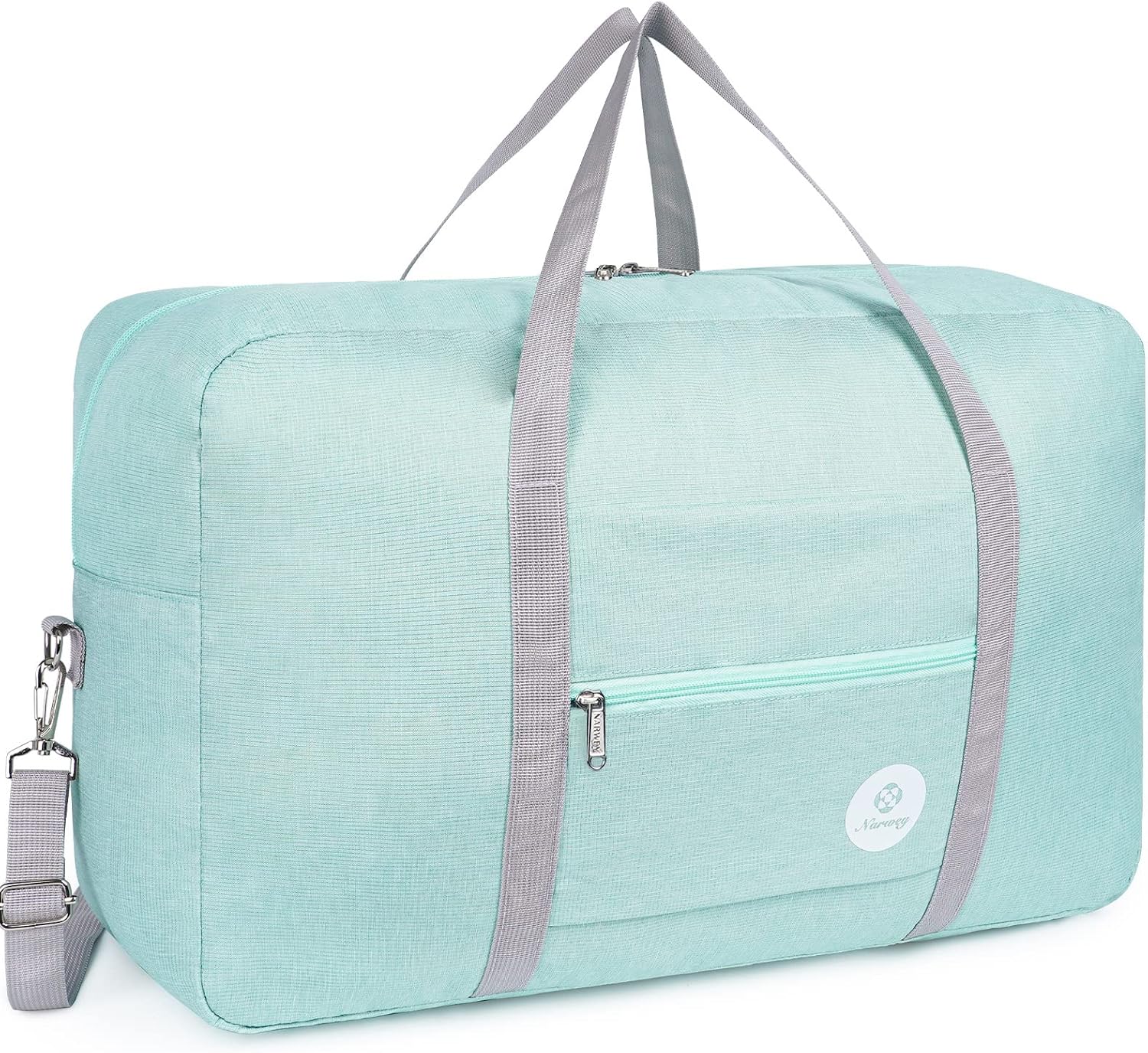 Foldable Travel Duffel Bag Tote Carry on Luggage Sport Duffle Weekender Overnight for Women and Girls 40L (Green)