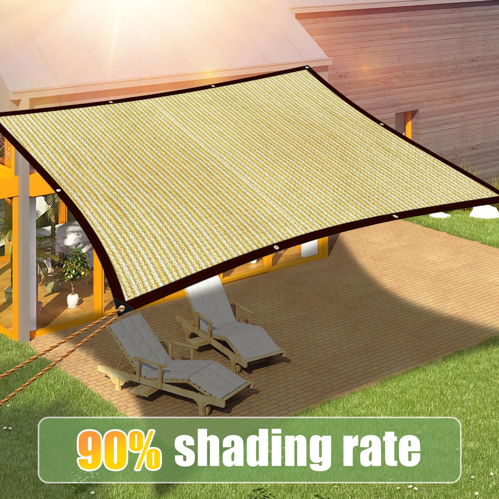 Rete parasole da giardino, 3 x 4 m, con occhiello, ombreggiatura per terrazze, protezione solare per recinzioni libere e roditori, per ombre esterne