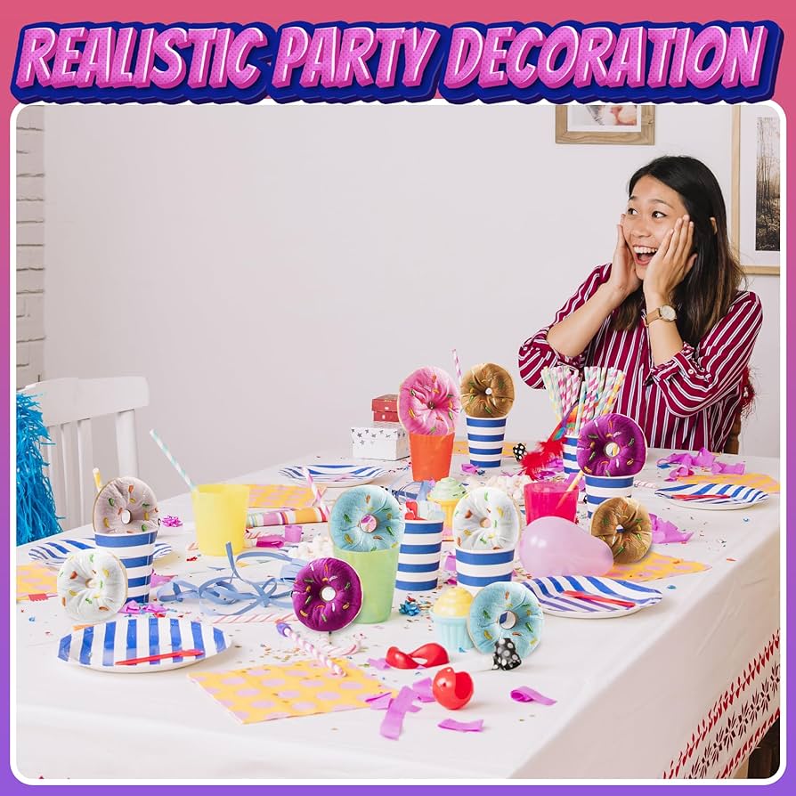 ドーナツ型ぬいぐるみ７個セット スクイーカー入りふわふわぬいぐるみ】ファブドッグ・箱入り