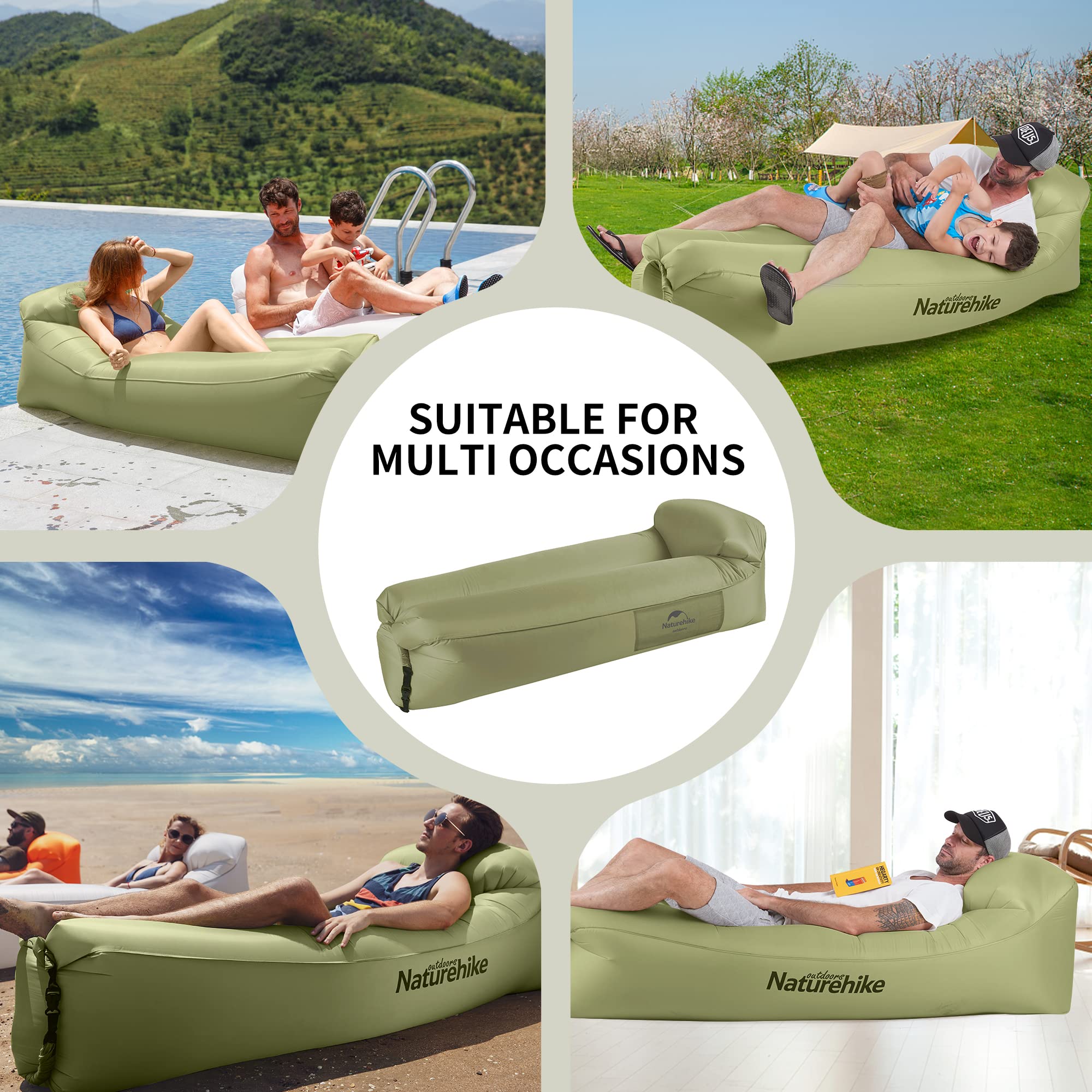 Naturehike Air Lounger Wasserdichtes Luft Sofa Aufblasbares Sofa für Reisen Camping Pool Strand