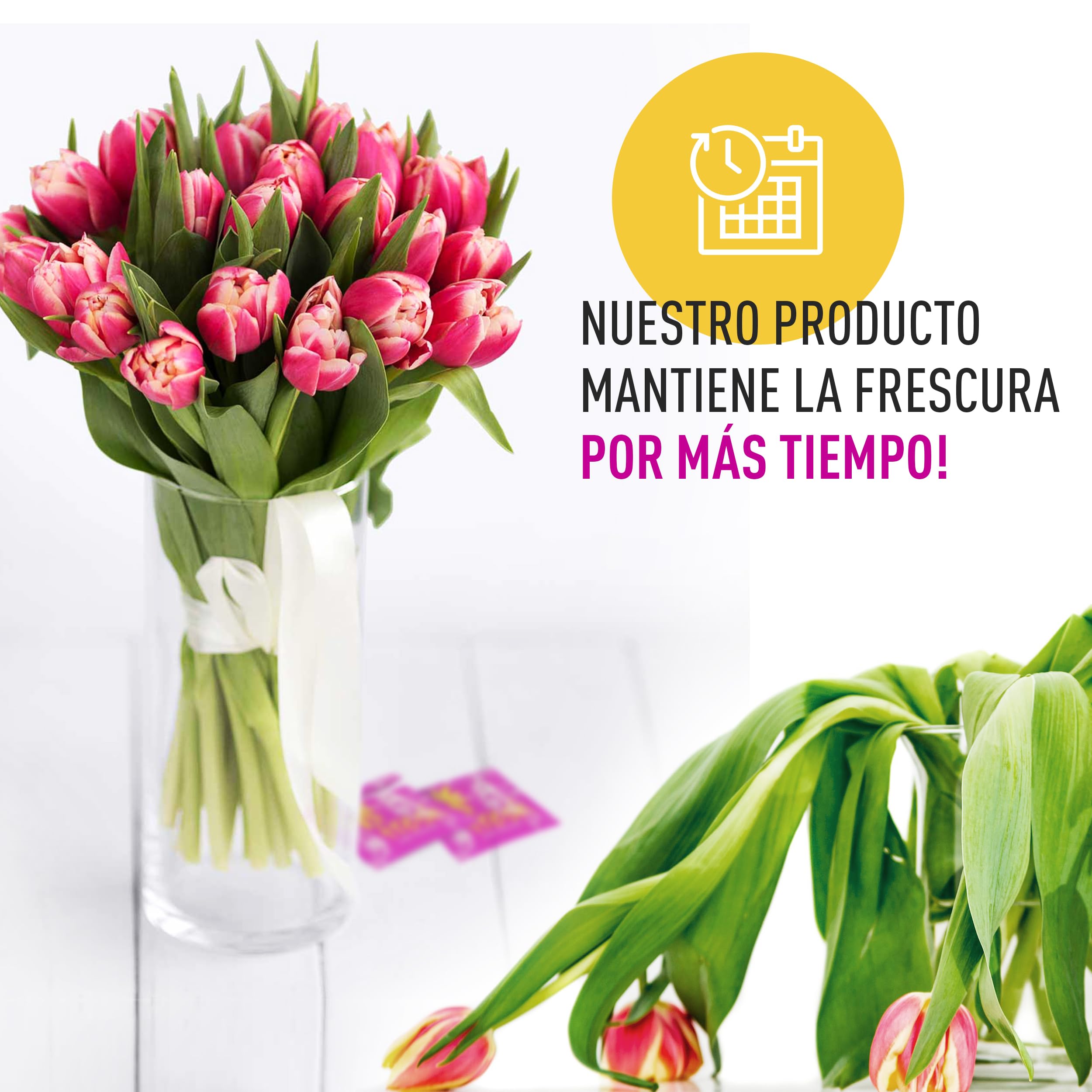 Pack de 15 Sobrecitos de Conservante Para Flor Cortada, Comida Para Flores Frescas Cortadas, 15 Paquetes de Conservante Total, 7.5L de Conservante Líquido