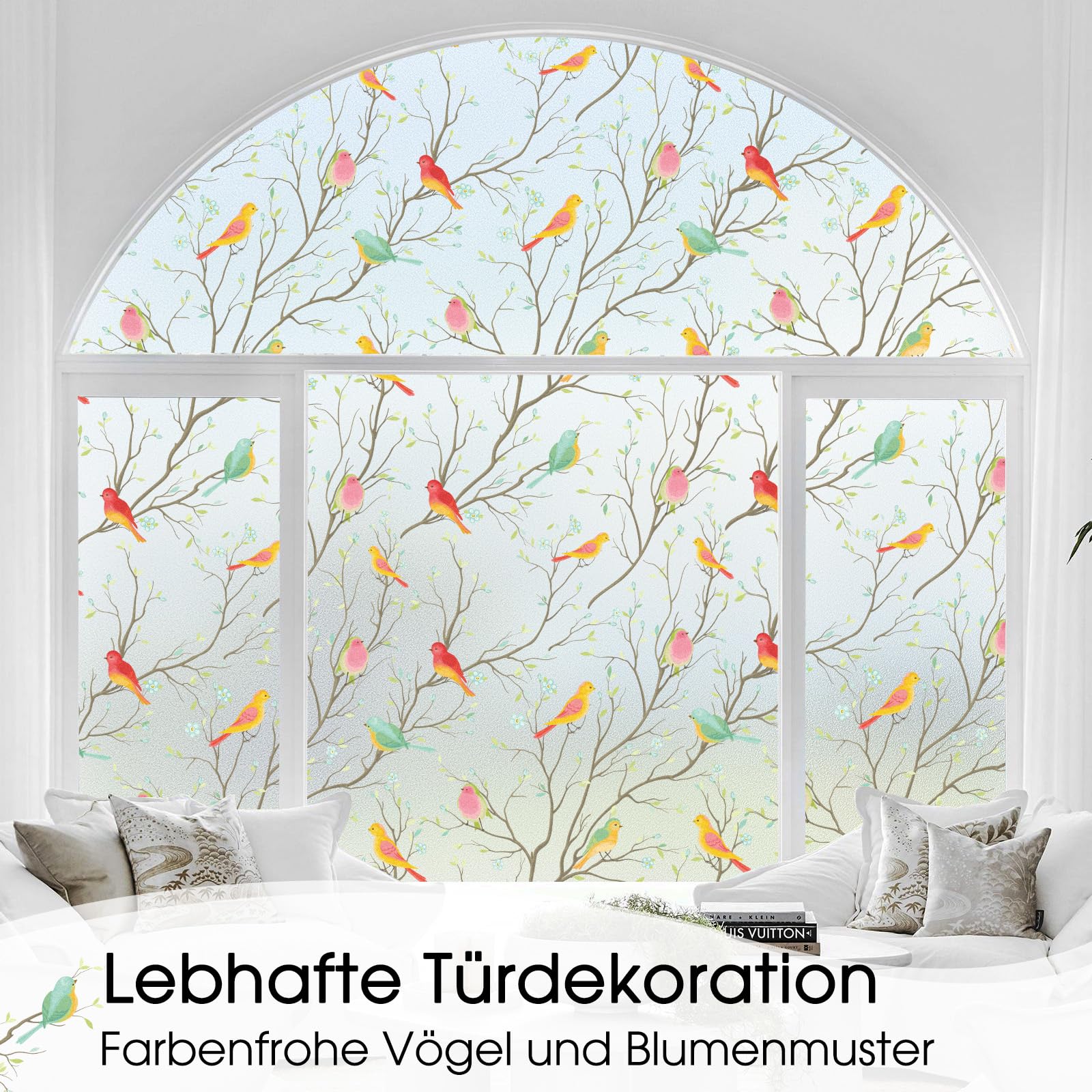 Lifetree Pellicola protettiva per finestre in vetro colorato, opaca, autoadesiva, protezione solare per finestre, colorata, per privacy, statica, in vetro smerigliato, adesivo per finestra, 115 x 400