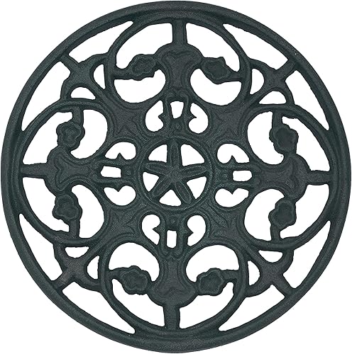 Salvamanteles ovalados vintage de hierro fundido blanco para encimera de cocina o mesa de comedor para colocar platos calientes Salvamanteles