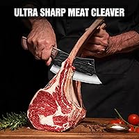 Vista 22 de ENOKING Cuchillo vikingo para carne de 6.1 pulgadas con funda, cuchillo para cortar carne, cuchillos de chef japoneses para el hogar, cocina