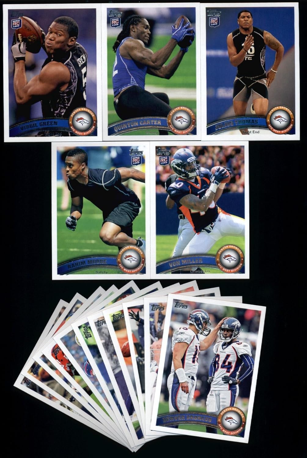 2011 Topps Denver Broncos Complete Team Set (16 Cards)