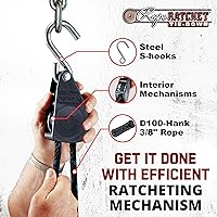 Vista 5 de Rope Ratchet Sistema de polea de bloque y aparejos de 3/8", Polipasto ajustable para equipo de elevación, Plataforma de utilidad al aire libre
