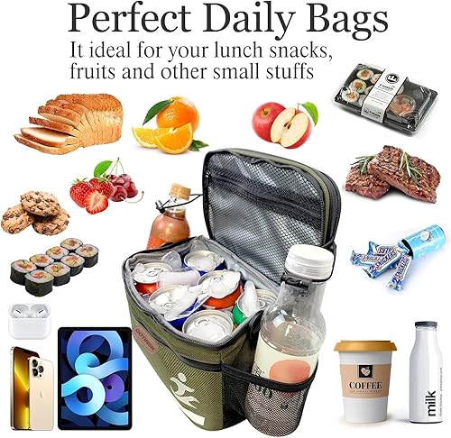 Miniatura 5 de Bolsa frontal para bicicleta, bolsa de manillar aislada para bicicleta con soporte para teléfono para pantalla táctil, bolsa de tubo de marco de 5