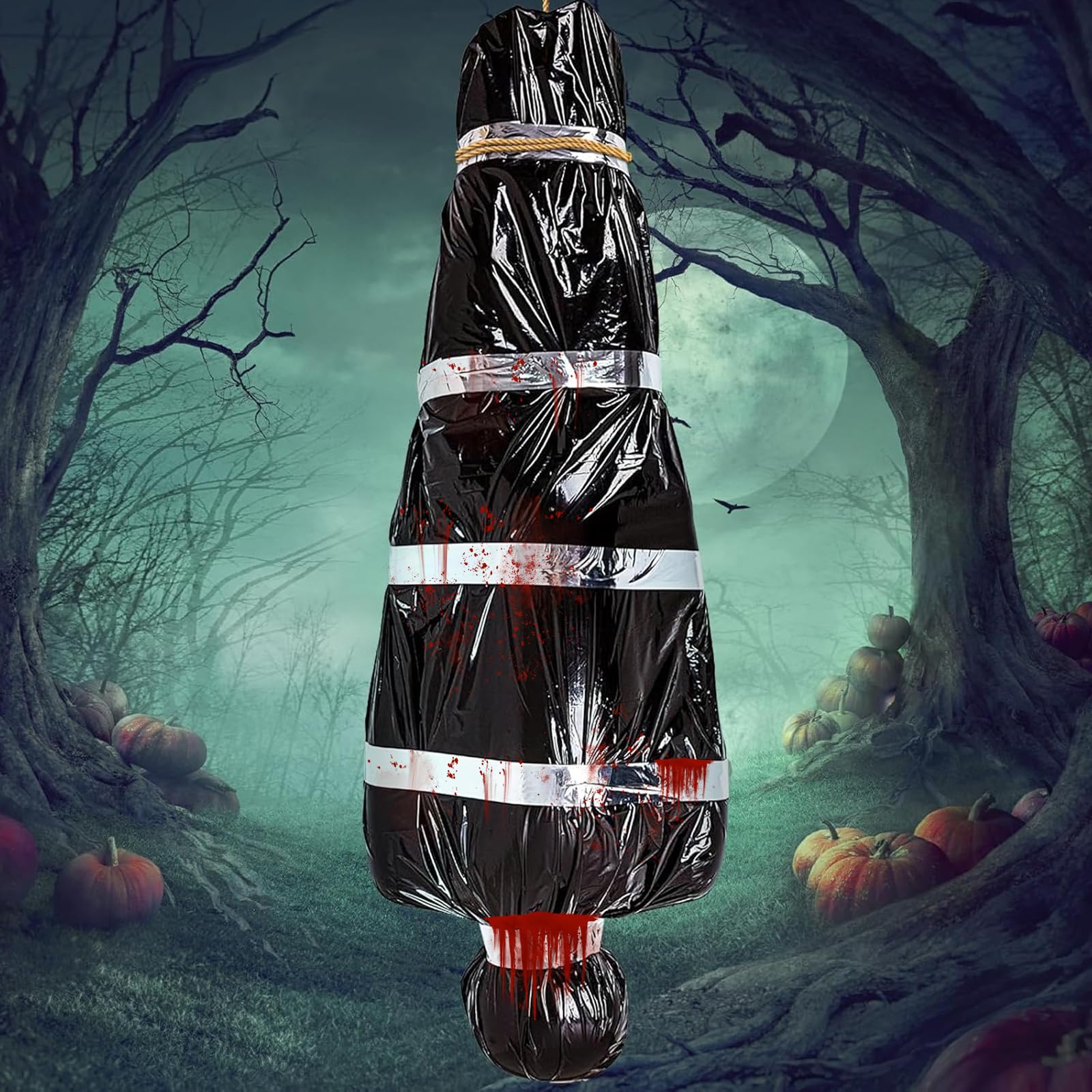 5ft Corpse Victim Prop - Bagged Scary Fake Corpse, Indoor/Outdoor Decor for Haunted Houses & Escape Rooms (Flesh)