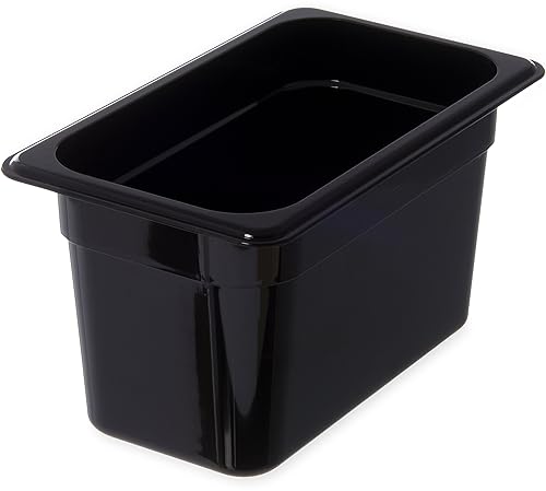 Carlisle FoodService Products 3068203 StorPlus - Sartén para alimentos de cuarto tamaño, policarbonato, 6 pulgadas de profundidad, color negro