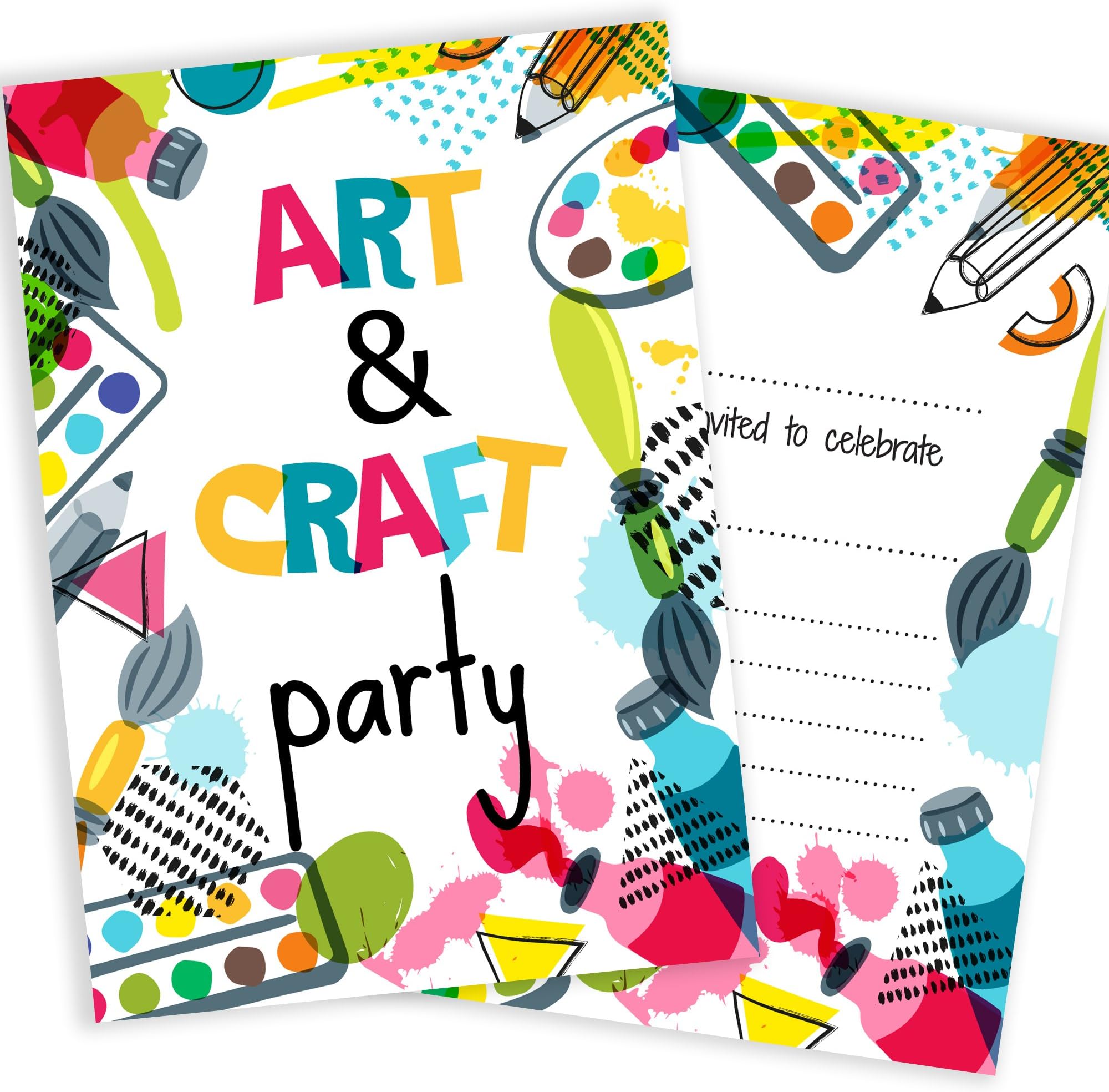 Olivia Samuel 20 x Art and Craft Party Invitations from Ready to Write with Envelopes