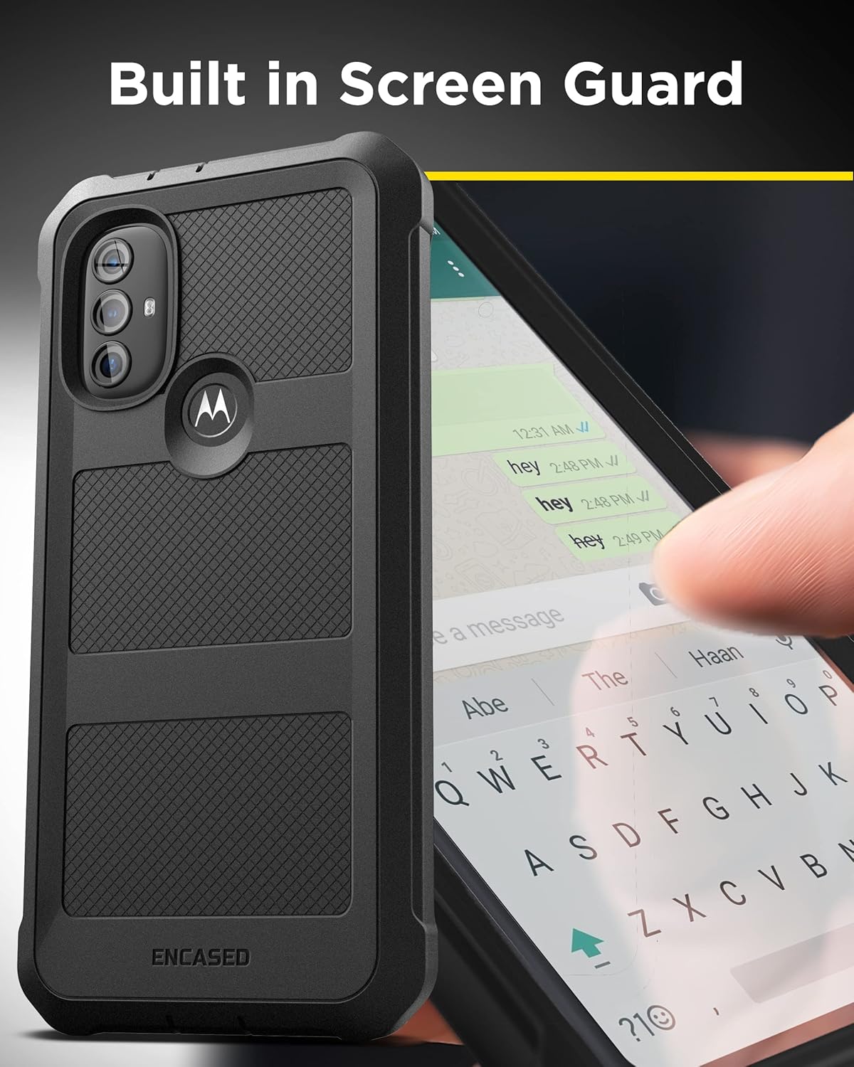 Encased Falcon Armor for Moto G Power 2022 Case with Belt Clip Holster and Built-in Screen Protector (Black) - Image 7