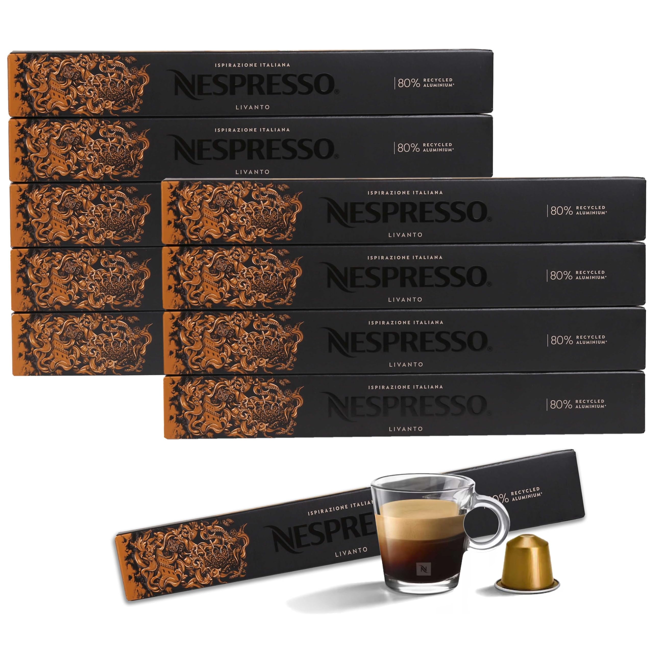 Café en cápsulas aromatizado compatible con Nespresso (100 cápsulas, Volluto)