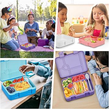 JOOPETALK Chill Bento yemek kutusu, çocuklar için yetişkin buz paketi ile yiyecekleri soğuk taze tutun 5 bölmeli yeniden kullanılabilir sızdırmaz öğle yemeği kabı, kız erkek okul bulaşık makinesi ve