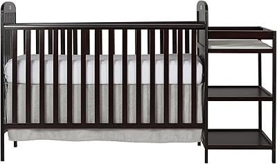 espresso crib and changing table combo