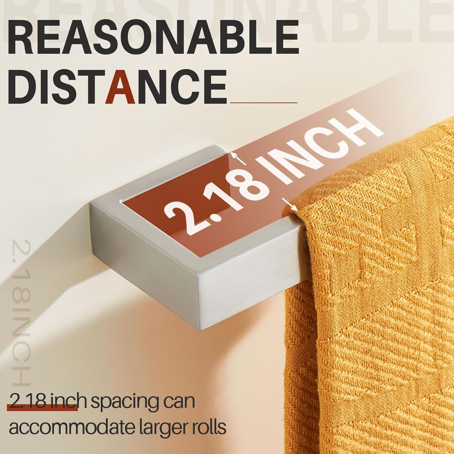 KOKOSIRI Hand Towel Bars Bath Towel Holder Brushed Nickel Wall Mount Kitchen Towels Rack Bathroom Hardware Stainless Steel, B3009BR - Image 5