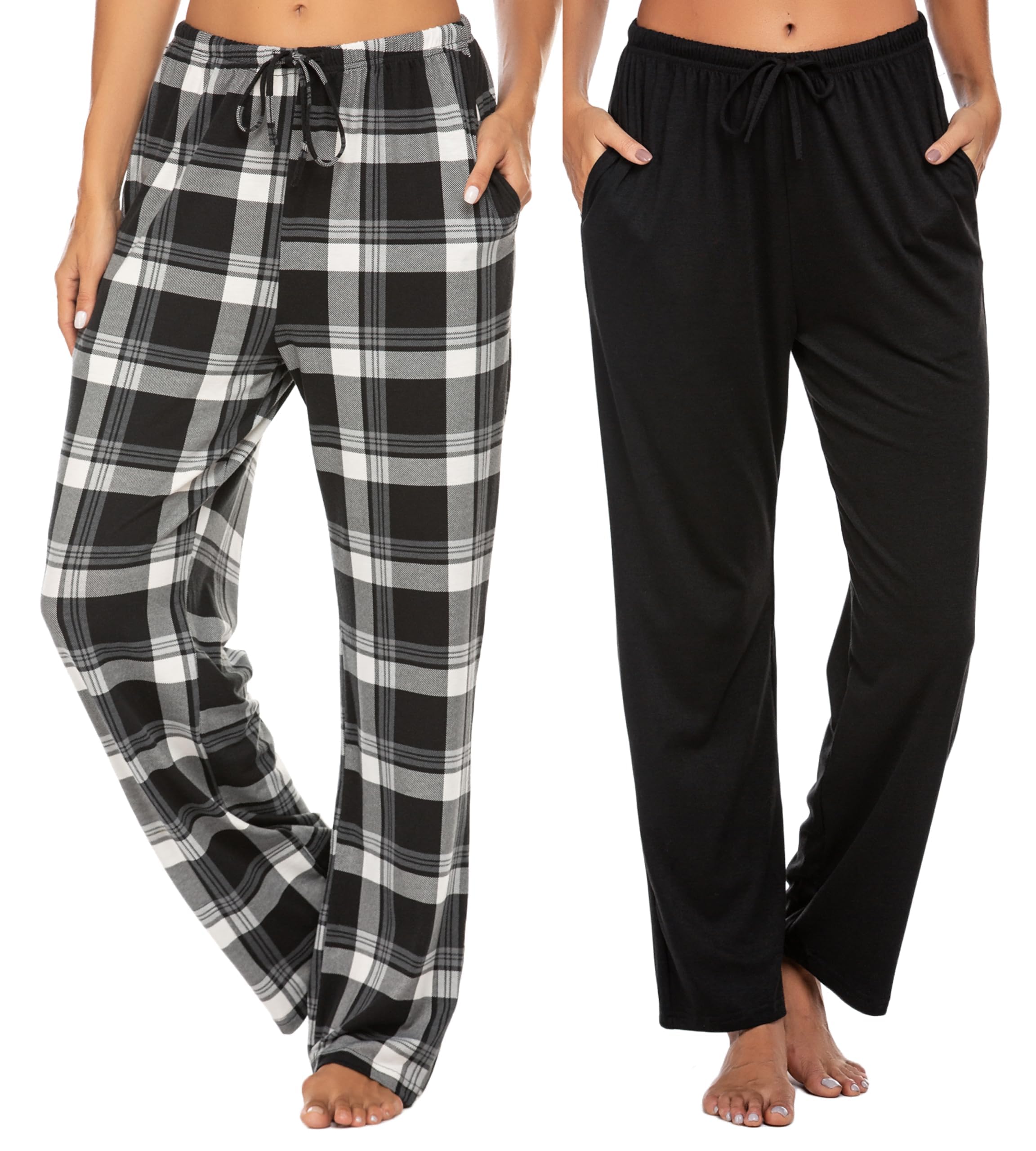 Ekouaer Pantalon De Pyjama Femme Long Ultra Doux – Confort Absolu Avec Cordon Réglable, S à XXL