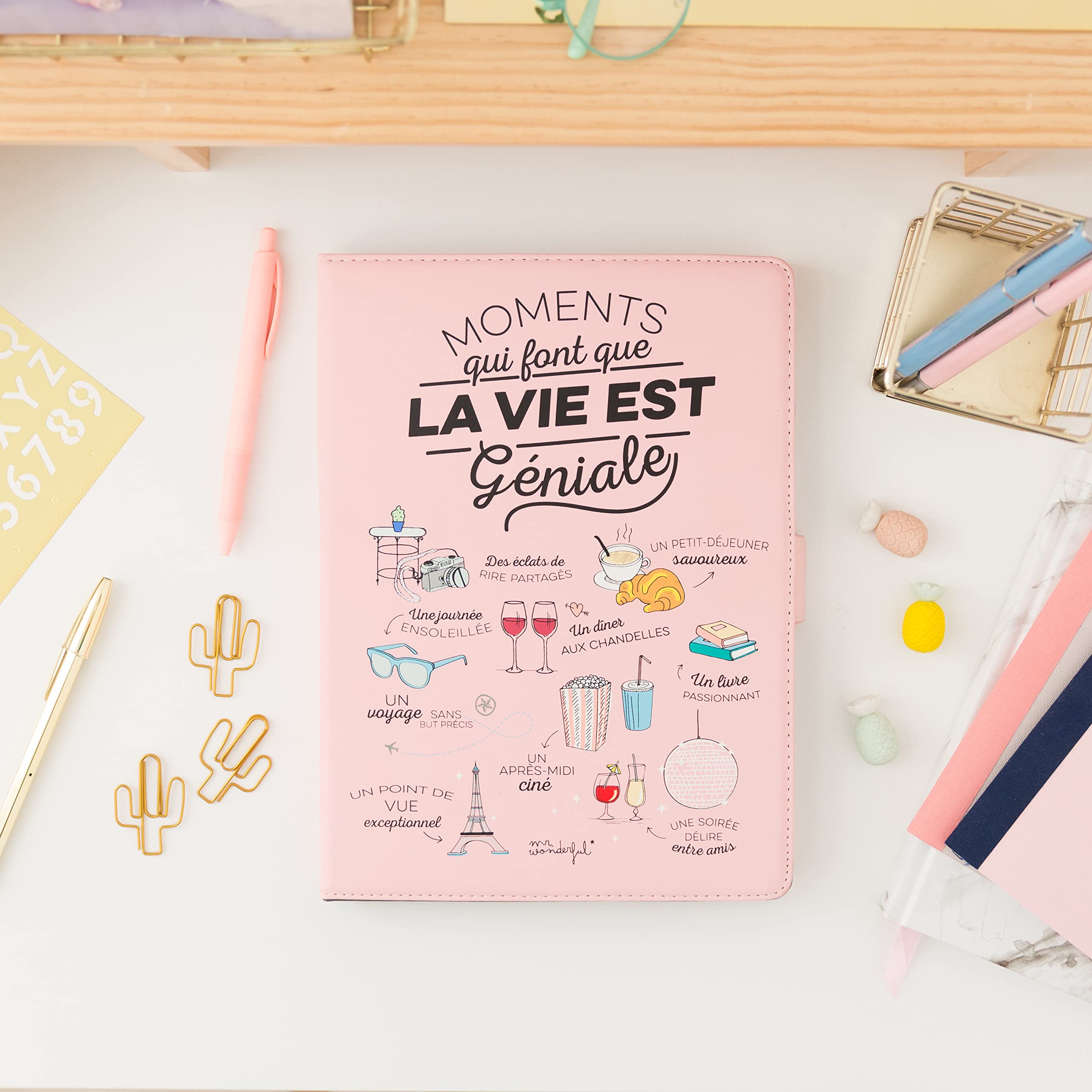 Mr Wonderful Wondee Funda Tablet Universal de 9,7" a 10,2" Pulgadas - Tipo Libro con Diseño Moments, Rosa
