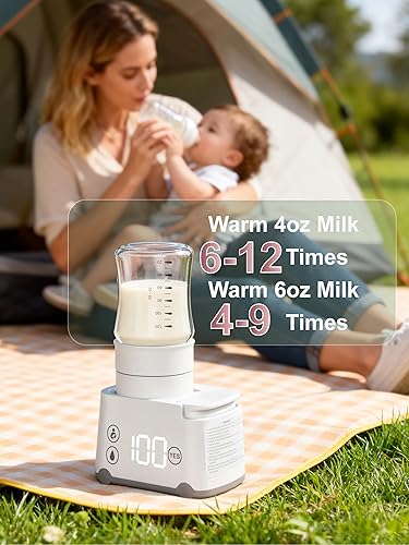 Miniatura 4 de Smily Mia Calentador de botellas para viajes, calentador de botellas de viaje doble a prueba de fugas con calentamiento rápido