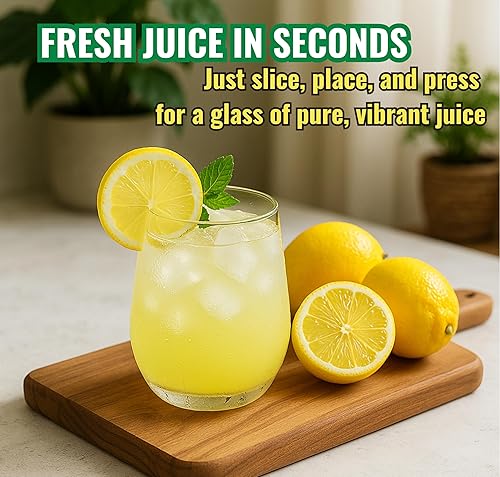 Miniatura 8 de Exprimidor de limón de mano de acero inoxidable, exprimidor de limón, exprimidor de lima con tamaño de tazón grande y asas antideslizantes,