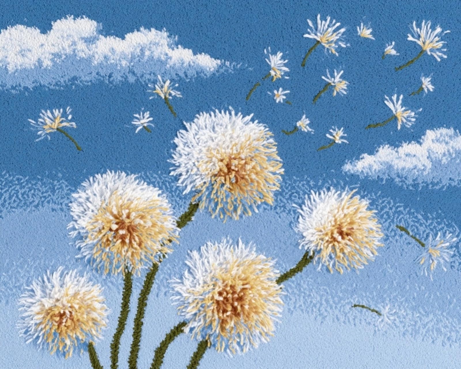 Wallphantom Latch Hook Rug Kits for Adults,Dandelion Flowers