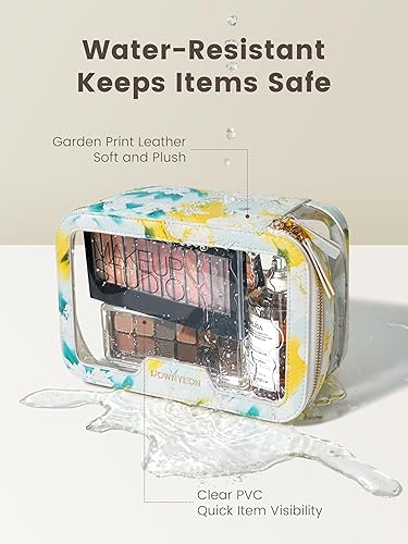 Miniatura 9 de ROWNYEON - Estuche de maquillaje transparente para artículos de aseo y artículos de aseo multiusos para viajes, estuche organizador de cosméticos