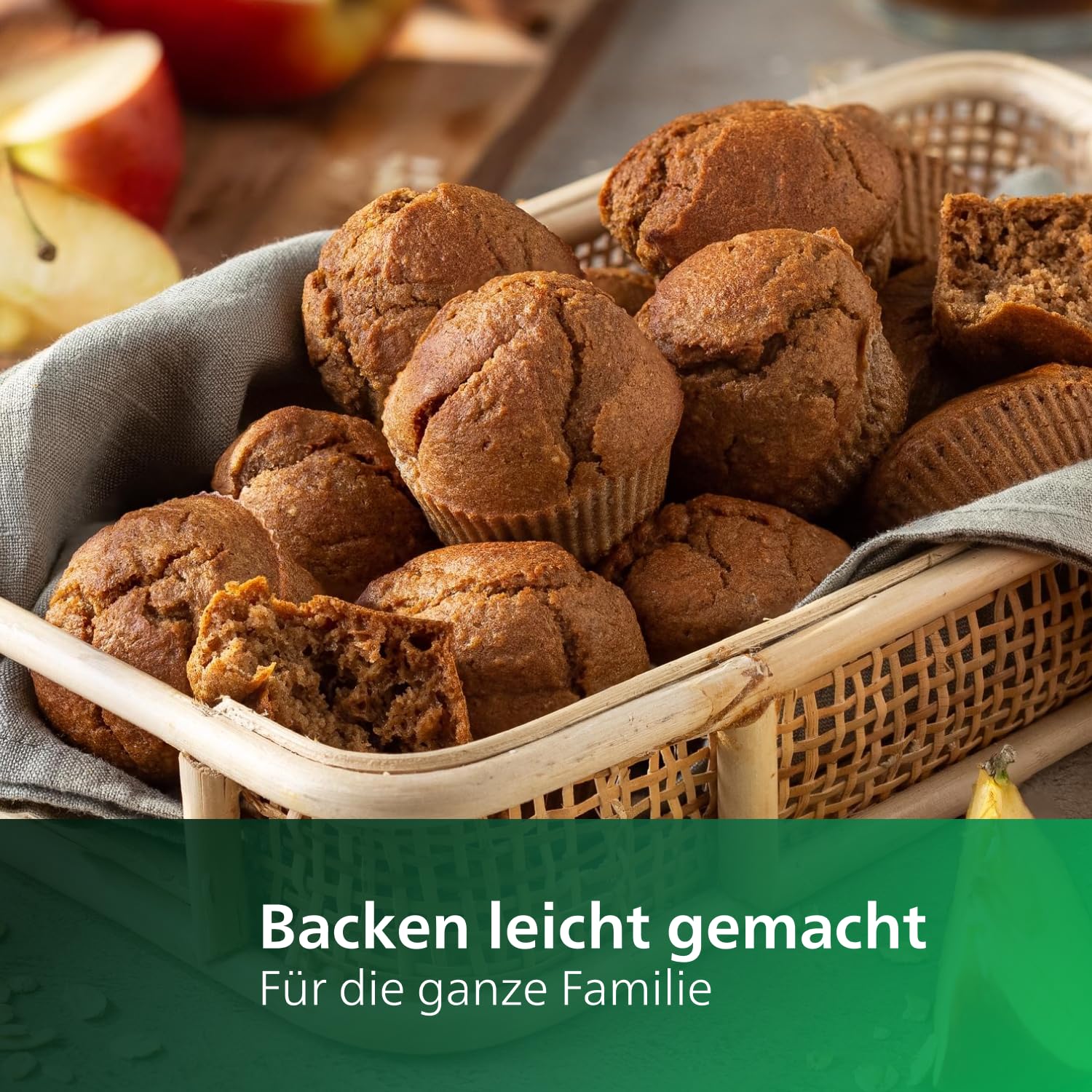 Philips Airfryer Zubehör für 7.2L Heißluftfritteuse, Back-Kit, Backform und 9 Silikon-Muffinförmchen, HD9957/00