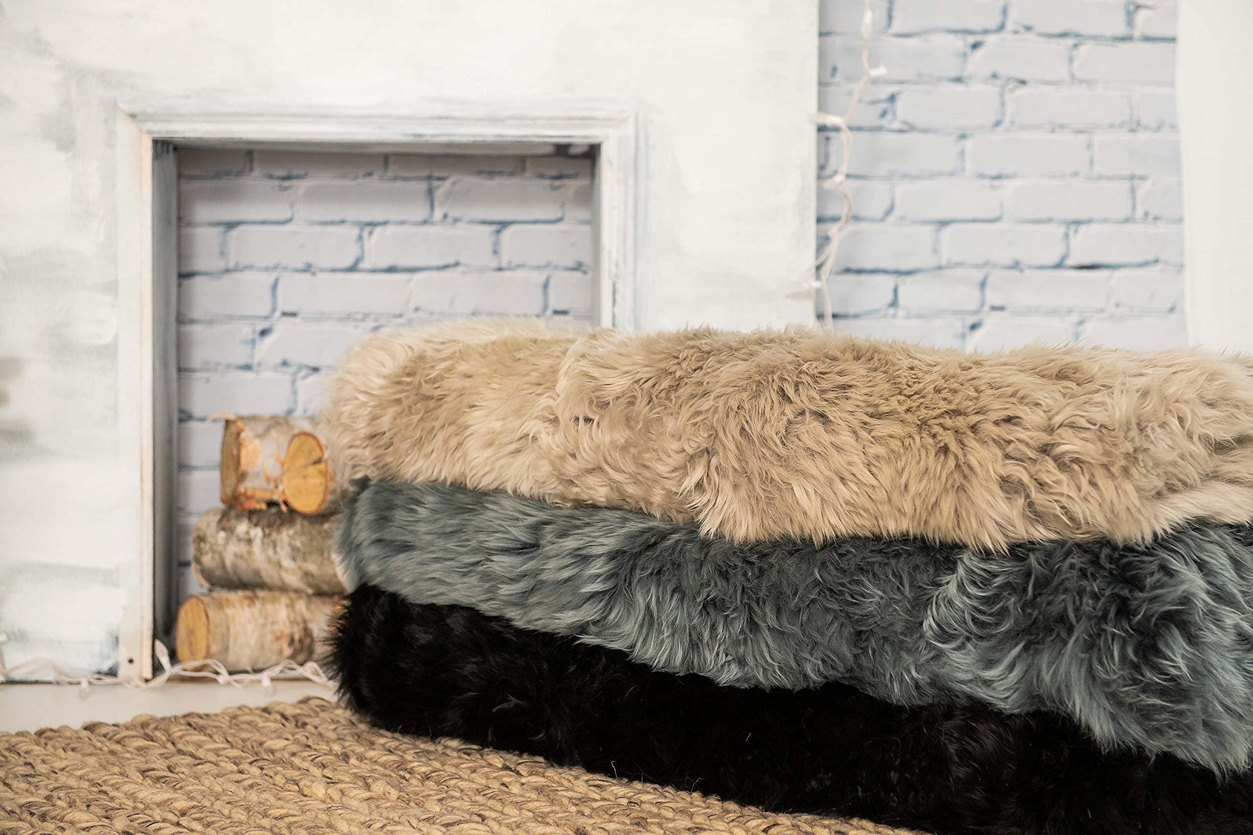 Tapis En Peau De Mouton Naturel - 6x6 Pieds - Pile épaisse 2,5 Pouces - Neuf
