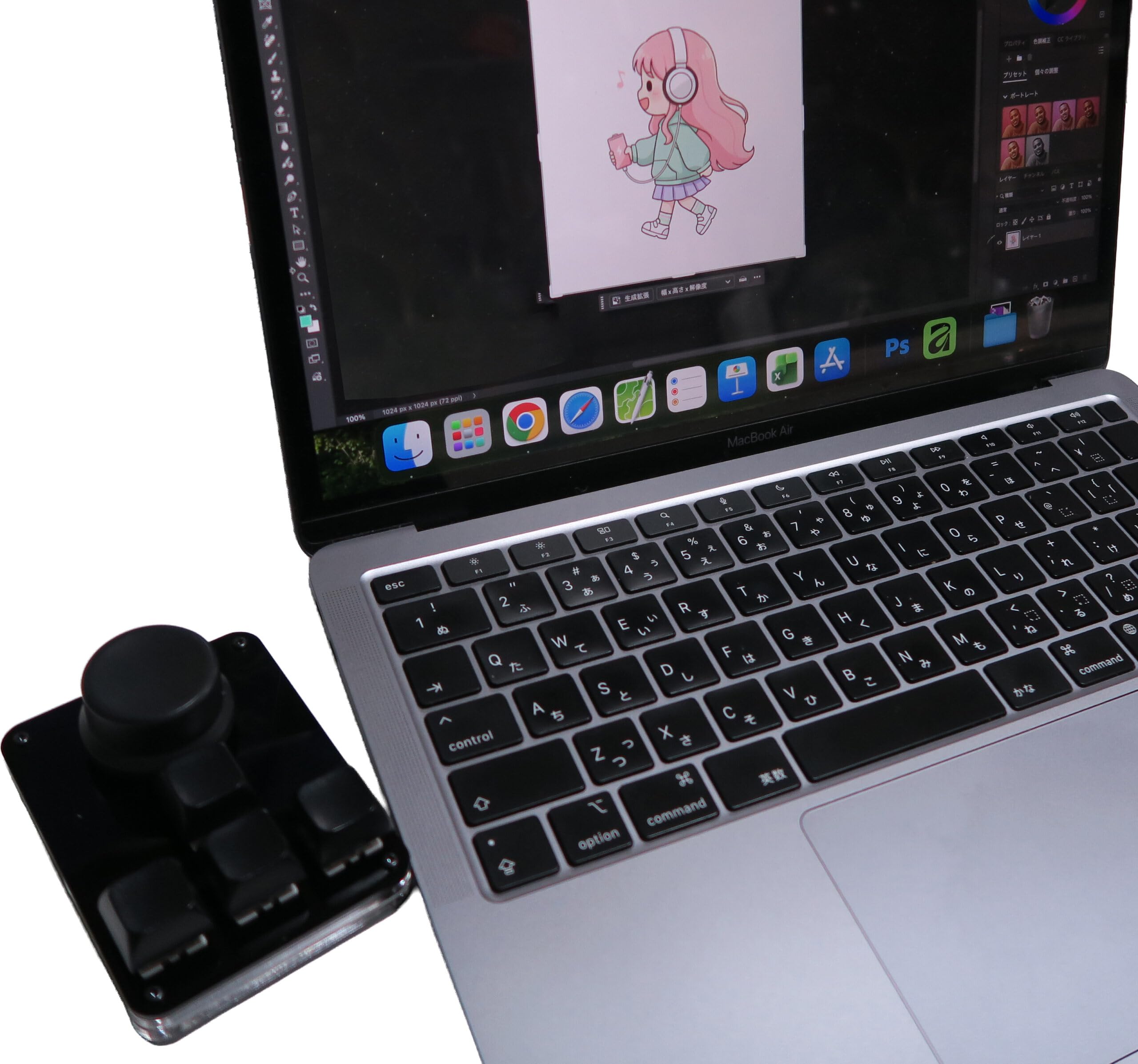 Amazon | USB ミニキーボード 片手 メカニカルキーボード 4キー+1ノブ