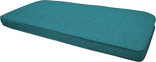Honeycomb Cojín para exteriores de 42 pulgadas de ancho x 18.5 pulgadas de profundidad x 2.5 pulgadas de alto, cojín de banco de sofá biplaza verde