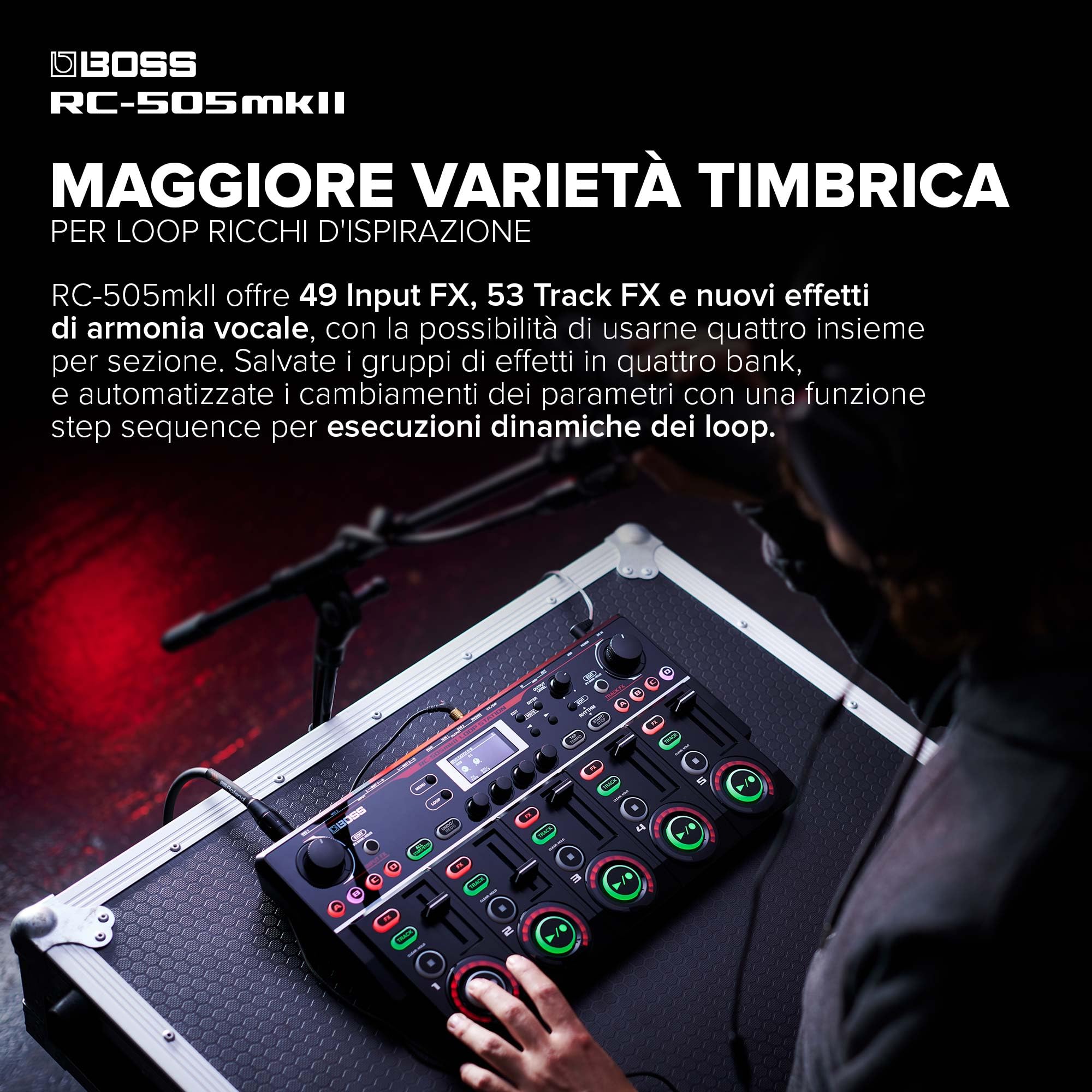 BOSS RC-505mkII Loop Station | Looper da Tavolo Standard del Settore, Aggiornato e Migliorato | 5 tracce di frasi Stereo Simultanee | Vastissima Selezione di Effetti Interni | Cursori affidabili