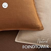 Vista 87 de Foindtower Paquete de 2 fundas de almohada decorativas de lino y liso, funda de cojín decorativa suave, estilo bohemio campestre para silla, sofá