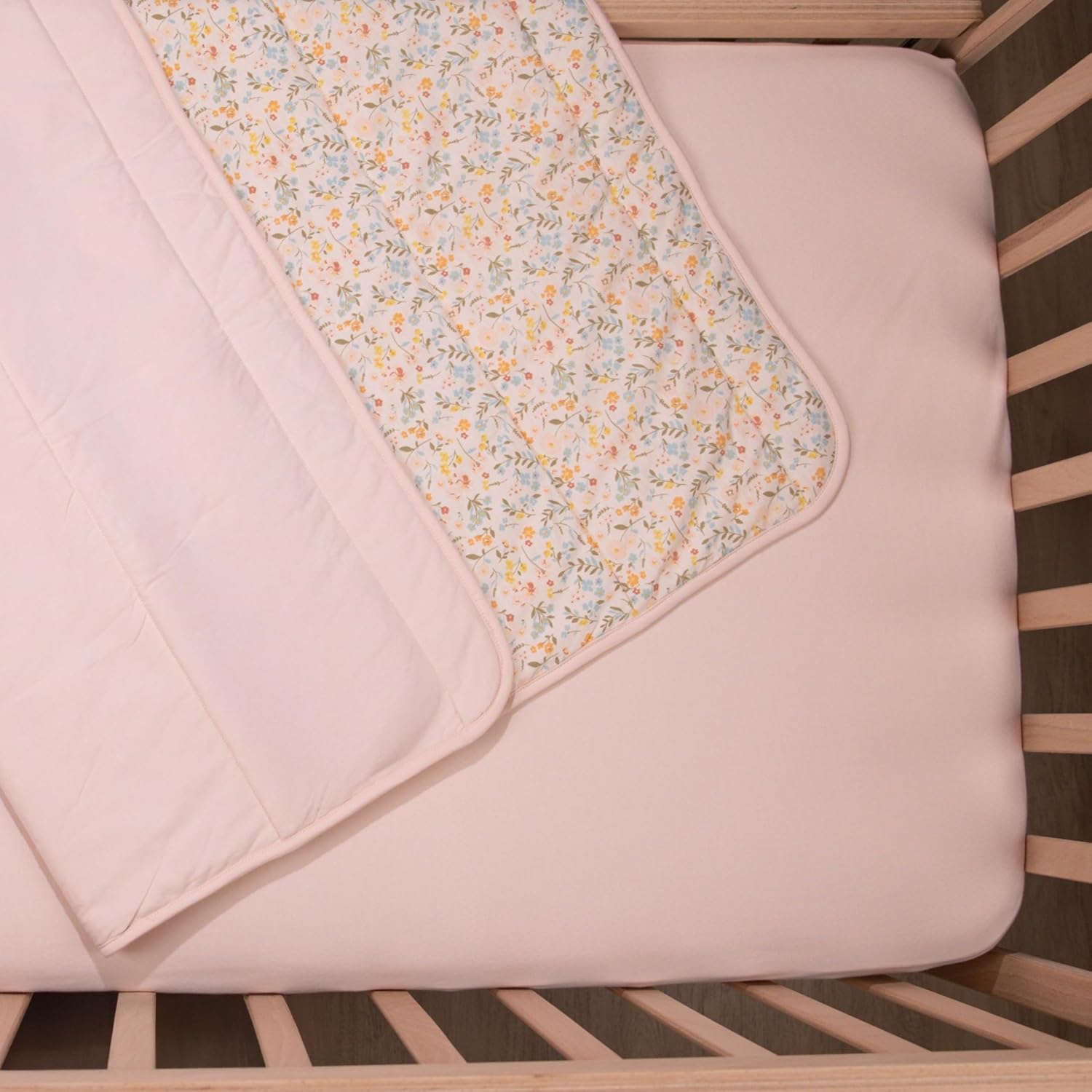 Fitted Crib Sheets for Girls, 2 Pieces 52"x28" 100% Cotton Crib Mattress Sheet, Absorbent Baby and Toddler Bed Sheets, Mattress Cover Oeko-TEX Cribs Sheet Set, Pink Floral Girl Nursery Gift Set