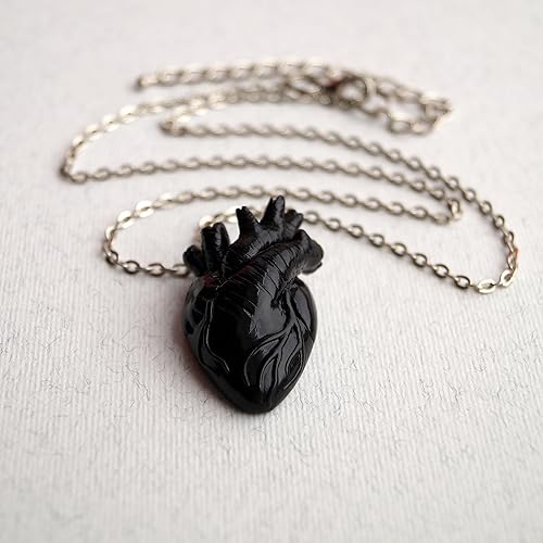 Miniatura 9 de Anatomical Heart Necklace (Black Cord)