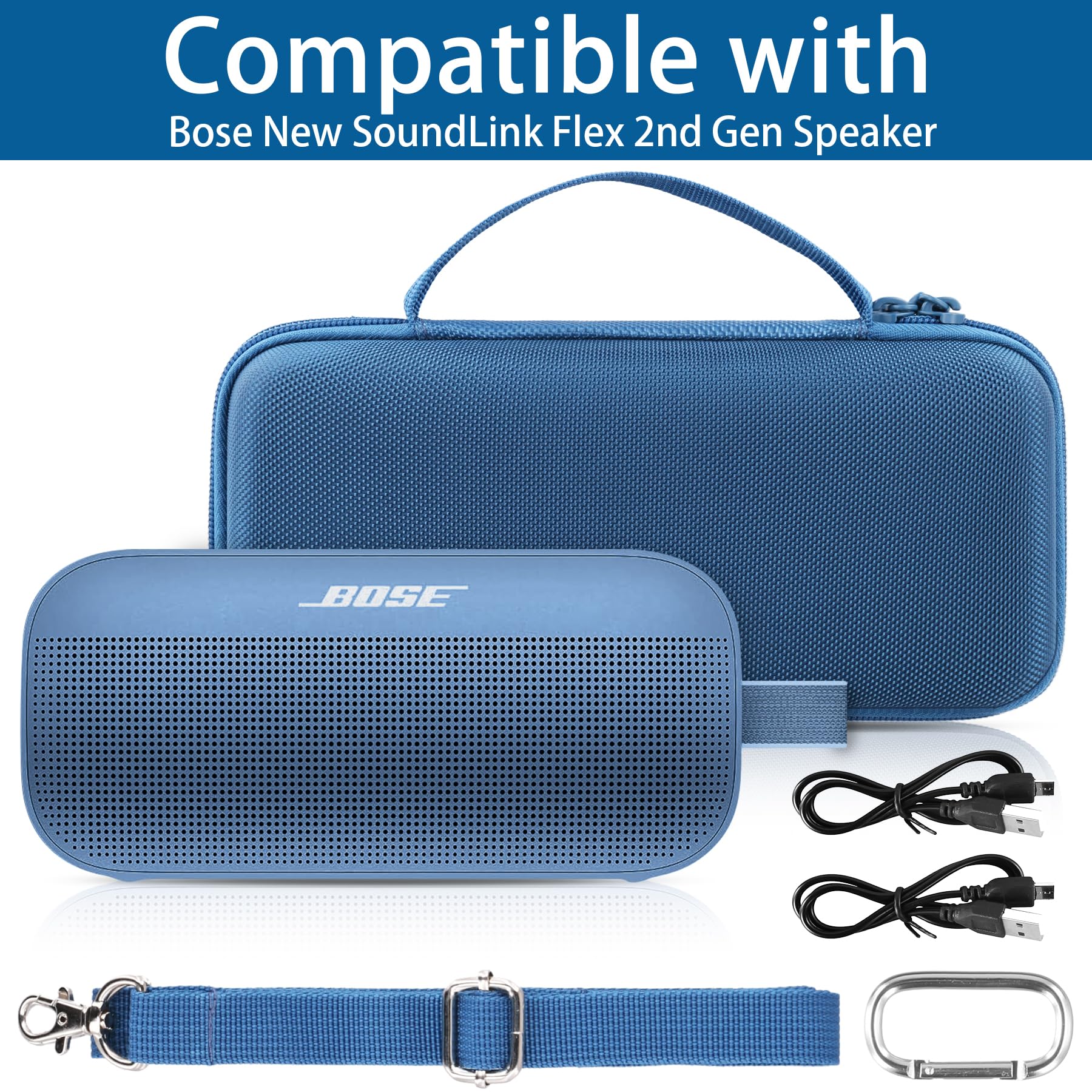co2CREA Hard Travel Case for Bose SoundLink Flex (2nd Gen) /Flex Portable Bluetooth Speaker,Case Only, Twilight Blue - Image 3
