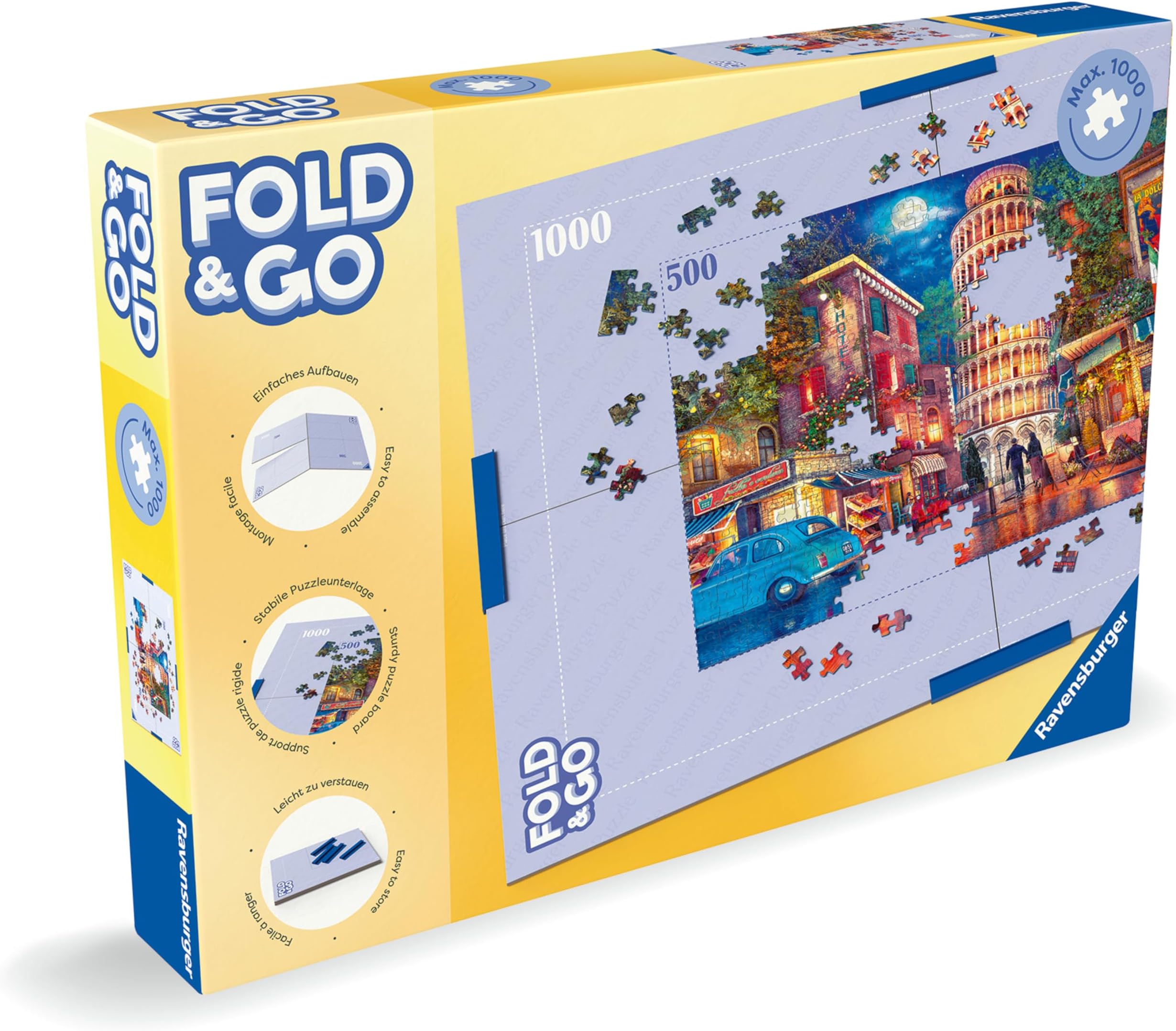 Ravensburger Jigsaw Puzzle Board - Portable Foldable Puzzle Accessory with Storage- For 500 & 1000 Piece Puzzles