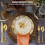 24 Piece Gold Flatware Set with Case, Stainless Steel Cutlery Set Include Dinner Forks Knives and Spoons, Elegant Gold Tableware for Home Dining Parties and Special Occasions