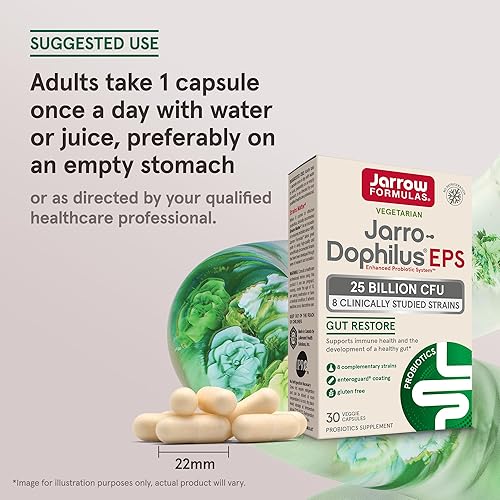 Miniatura 7 de Jarro-Dophilus EPS, 25 mil millones de células por cápsula, para el sistema inmune y la salud intestinal, 30 cápsulas vegetarianas, JEPSHP,