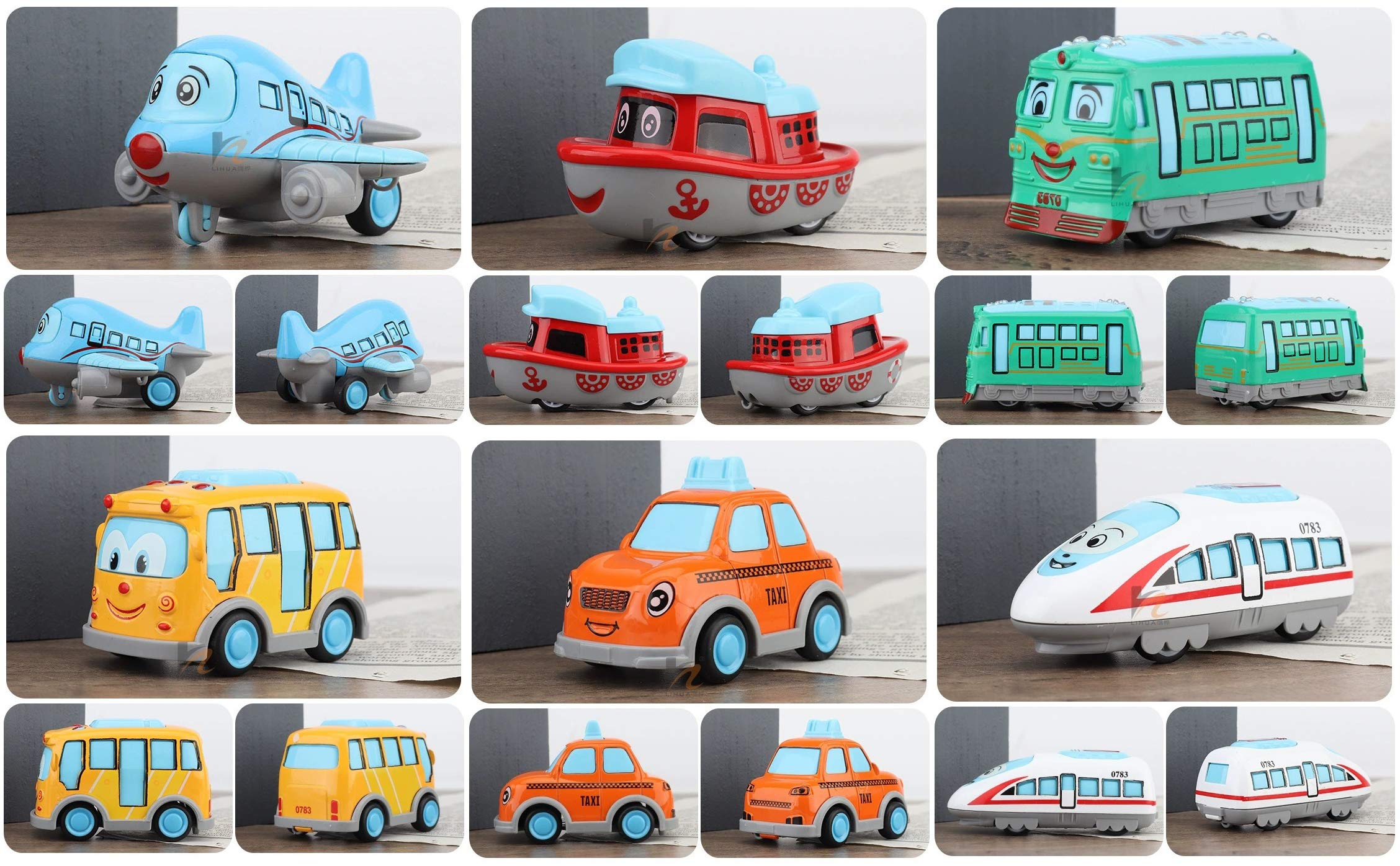 Magicwand ABS Plastic Unbreakable Pull-Back Die-Cast Q【Cute】Toy Set【Pack of 6 Toys】【Multi-Colored】,kids 2+ age - Image 5 thumbnail