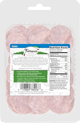 Miniatura 10 de Fiorucci Pepperoni natural sin curar, sin nitritos ni antibióticos, sin curar, sabor ahumado, 6 onzas, paquete de 1