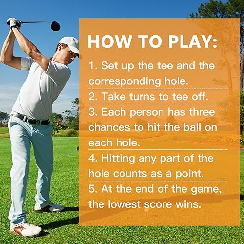 Miniatura 5 de SJEhome Juego de cubo de 6 agujeros para práctica de patio trasero, patio trasero, interior y exterior, juego de golf, regalos para patio, césped,